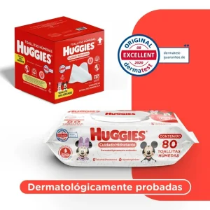 TOALLITAS HUMEDAS HUGGIES CUIDADO HIDRATANTE 480 PZAS 6 PTE C/80 PZAS